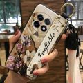 Dirt-resistant Flower Phone Case For OnePlus 11/1+11 Wristband Anti-knock Back Cover Shockproof Lanyard Protective Ring.