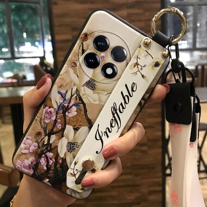 Dirt-resistant%20Flower%20Phone%20Case%20For%20OnePlus%2011/1+11%20Wristband%20Anti-knock%20Back%20Cover%20Shockproof%20Lanyard%20Protective%20Ring%20-%20Image%205