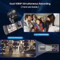 3 Cameras Dash Cam Multi-Language Clear Car Rearview Mirror Car Video Recording Camcorder - black. 