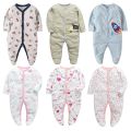 Sleepwear for Newborn Boys and Girls Long Sleeved Cute Print Cotton Fashion Pajamas 0-12 Months Sleepsuit Baby Clothing.