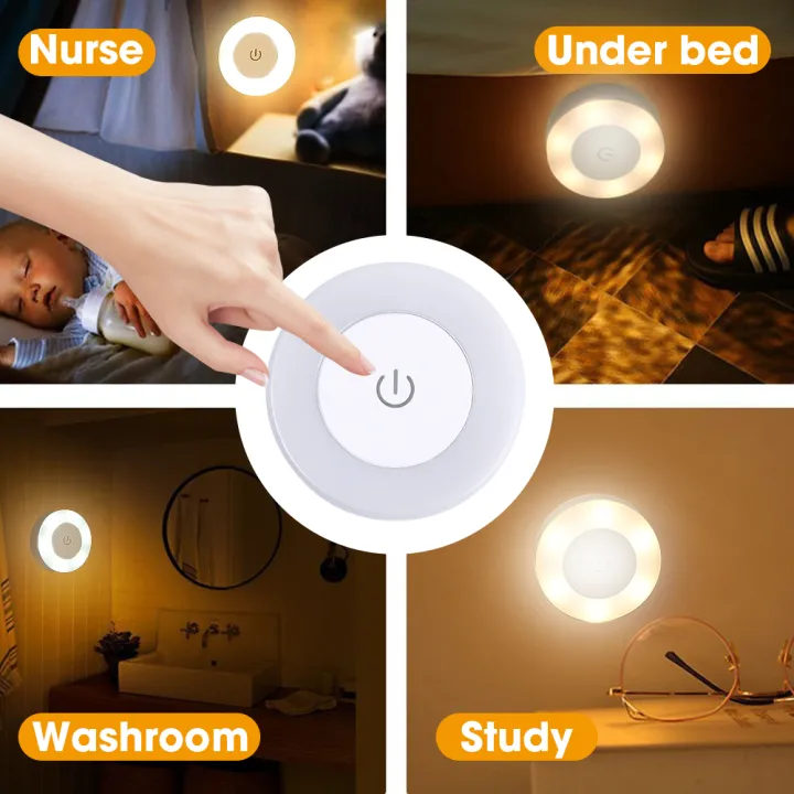 1/2PCS%20Touch%20Sensor%20Night%20Light%20ABS%20Wall%20Lamp%20USB%20Charged%20Lights%20Portable%20Mini%20Night%20Lamp%20White/Yellow%20Light%20-%20Image%208