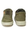Woodland Men Nubuck Leather Sneakers - 3237119 Olive Green - Shoes.
