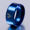 Trendsetter -Stainless Steel Rings For Men Fashion Round Finger Ring Mens Jewelry Wedding Party Rings Man Hand Decoration(Superman)- Inventive Choice.