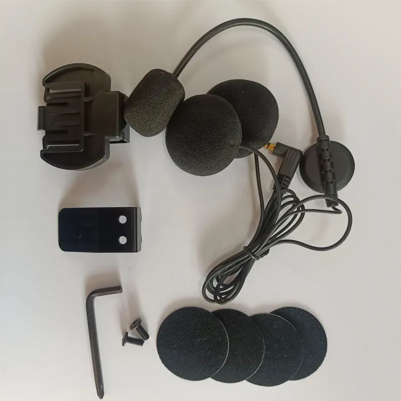 V6/V4 Motorcycle Bluetooth Headset Accessory - Speaker & Microphone Set With Clip, For Helmet Intercom, 3.5mm Jack