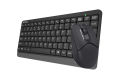 A4TECH Fstyler FG1112 Wireless Keyboard And Mouse Combo - 2.4 GHz Wireless - Sleek Round-Square Keycaps - 1200 DPI - Black. 