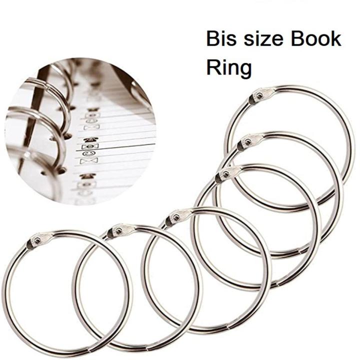 2inc (5.08cm) Photo Album Metal Ring Binder Office Circle Book Binder Loose-leaf Book Hoops Scrapbook Split Ring 6Pcs