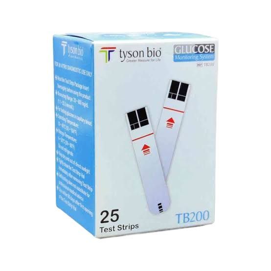 Tyson Bio TB-200 Blood Glucose Test Strips – 25 Pcs Pack
