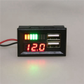 3X 12V Digital Voltmeter Voltage Battery Panel Meter for Car Motorcycle USB 5V 2A Output.