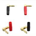 4Pc Amplifier Speaker Terminal Binding Post 4mm Banana Plug Jack & 4x Hi-end Copper Right Angle Screw Type Banana Plug.