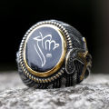 2023 New Unique Design 316L Stainless Steel Turkey Ring Turkish Signet Ring Zircon Stone Ethnic Style Jewelry.