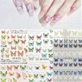 Embossed butterfly nail art sticker small white flower magnolia flower small daisy leaves K222 K223 K224. 