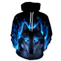 Cool Fashion Handsome Space Galaxy Wolf Hoodie Hoodies Men Bright Wolf Wolf Hoddies Spring Autumn Pullovers Sweatshirts. 
