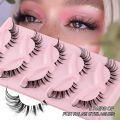 5 Pair 3D Cat Eye Lashes Fox Eye Fluffy Soft Natural Mink False Eyelashes Faux Makeup Eyelash.