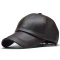 Leather Cap for Men Solid Winter Pu Leather Baseball Caps Snapback Hat Bone Masculino Fitted Hats. 