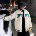 Baseball Uniform Cotton Clothes Men and Women Winter2022New Letter Cotton Clothing Hong Kong StyleinsDiamond Lattice Couple Jacket Coat.