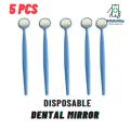 5 pcs One time use Plastic Mouth Mirror Dental Instrument Color Blue. 