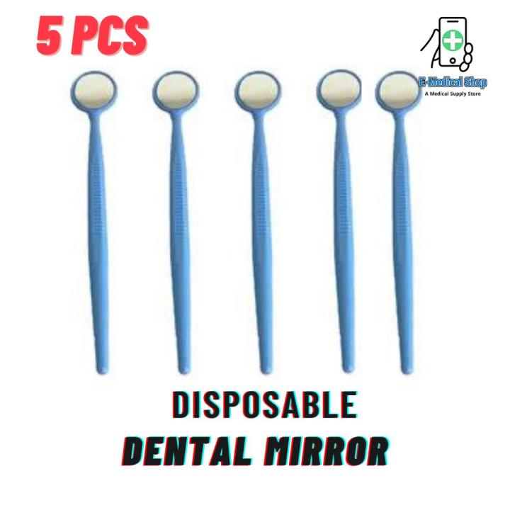 5 pcs One time use Plastic Mouth Mirror Dental Instrument Color Blue
