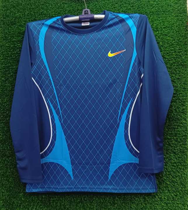 Mesh Cotton Winter Full Sleeve Premium Blue T-shirt-Jersey