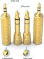 Adapter 6.35mm (1/4 Inch) Male to 3.5mm (1/8 Inch) Female and 3.5 mm Male Plug to 6.35 mm Female Jack, Audio Stereo TRS Converter Adapters (4 -Pack Gold Plated). 