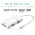 3 In 1 Thunderbolt Port Mini Displayport HDMI-compatible DVI VGA Display Port Adapter Cables For Mac Macbook White.