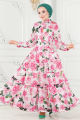 Women Eid Collection Stylish Attractive Design Flower Long Gown Dress Tops One Piece Long Kurti For Girls. 