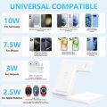 Charging Station for Apple Multiple Devices, Foldable 3 in 1 Wireless Charger for iPhone 16/15/14/13/12/Pro/Max/Plus, Apple Watch 10/9/Ultra/8/7/6/5/4/3/2/SE & AirPods 4/3/2/Pro.
