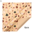 【linfang store】6Pcs Lovely Wrapping Cartoon Kraft Gift Wrapping Paper Holiday Supplies.