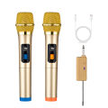 Heikuding Wireless Microphone UHF Dual Cordless Dynamic Mic System with Rechargeable Receiver for karaoke Singing Dj Microphone. 