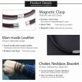Men's Choker Necklace Black Brown Braided Leather Necklace for Men Stainless Steel Magnetic Clasp Male Jewelry Gifts UNM27A.