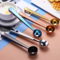 2-in-1 Stainless Steel Coffee Measuring Spoon Multifunctional Coffee Bean Spoon Milk Powder Flour Sealed Clamp Spoon Coffee Tool. 