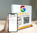 Custom Google Review Sign with NFC Scan code Acrylic Social Media Signs Google Review Card For Your Business Retail Store Decors. 