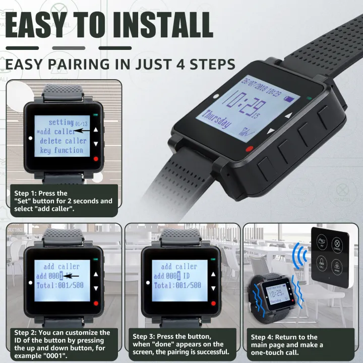 Retekess%20T128%20Restaurant%20Pager%20System%20Waiter%20Queue%20Wireless%20Calling%20System%20Rechargeable%20Watch%20Pager%20and%20TD033%20Buttons%20-%20Image%207