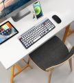 Multifunction Wireless Keyboard and Mouse Combo, Multi-Device (Bluetooth+2.4G) Keyboard Mouse with Phone Tablet Holder. 