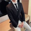 Green Brown Suit Jacket Casual Trendy Men Blazer Masculino British Daily Men Blazer Hombre Fashion Big Collar Slim Fit Suit Coat. 