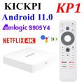 KICKPI KP1 TV Box Google Netflix Certified Android 11 Amlogic S905Y4 2GB 32GB 4K Voice AV1 1080P HD 5G Wifi BT5.0 Androidtv. 