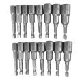 16Pcs 1/4 Inch Hex Magnetic Nut Driver Socket Set Metric Impact Drill Bits 6 to 13mm Adapter.