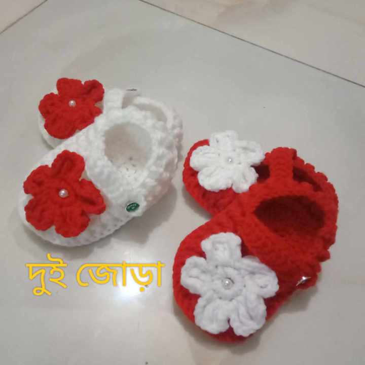 Tow pair Newborn Baby Knit Woolen Sock Infant Girls Crochet Toddler Crib Shoes - Baby Shoes Girls