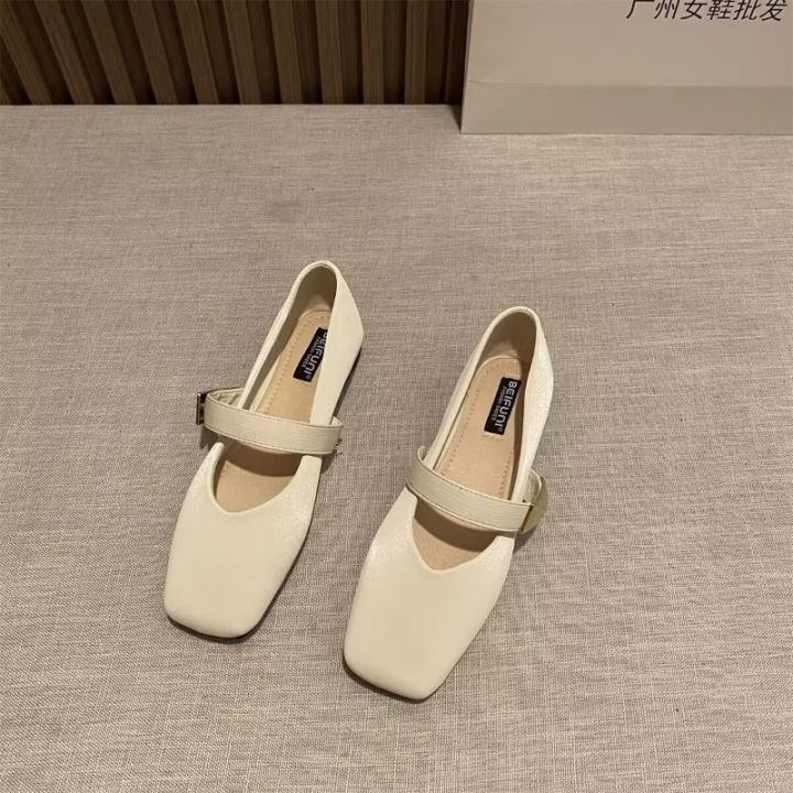 Women's%20Flats%20Shoes%202024%20Spring%20New%20Fashionable%20Square%20Toe%20Women%20Ballet%20Flats%20Shoes%20Solid%20Simple%20Shallow%20Ladies%20Single%20Shoes%20-%20Image%204