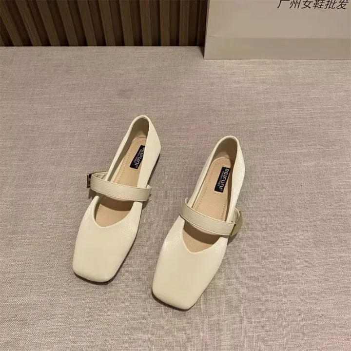 Women's%20Flats%20Shoes%202024%20Spring%20New%20Fashionable%20Square%20Toe%20Women%20Ballet%20Flats%20Shoes%20Solid%20Simple%20Shallow%20Ladies%20Single%20Shoes%20-%20Image%204