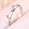 2Pcs Cute Cat Rings for Women Girls Adjustable Cat Ears Paw Animal Finger Ring Couple Cartoon Little Cat Kitten Pet Gift Jewelry. 
