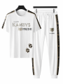 New Stylist Printed Cotton Half Sleeve T-Shirt & Full Pant ( Combo Set ) For Men.