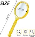 Portable Magnifying Glass with Split Handle, 10X Handheld Reading Magnifying Glass for Seniors & Kids, 80mm Gold Colored Magnifier with Real Glasses for Reading Inspection Coins Jewelry.