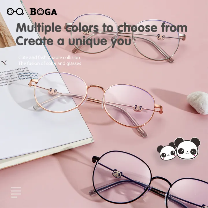 OQ%20BOGA%203%20Styles%20Unisex%20Fashion%20Panda%20Decoration%20Anti%20Blue%20Light%20Proof%20Radiation%20Metal%20Oval%20Frame%20Computer%20Glasses%20Women%20Men%20Eye%20Protection%20Full%20Rim%20Eyewear%20-%20Image%202