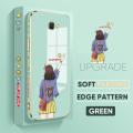 TA for Samsung Galaxy J7 Prime Back Cover + Free Lanyard Happy Girl Luxury 6D Plating Case Side Pattern Soft Silicone Square Phone Cases. 