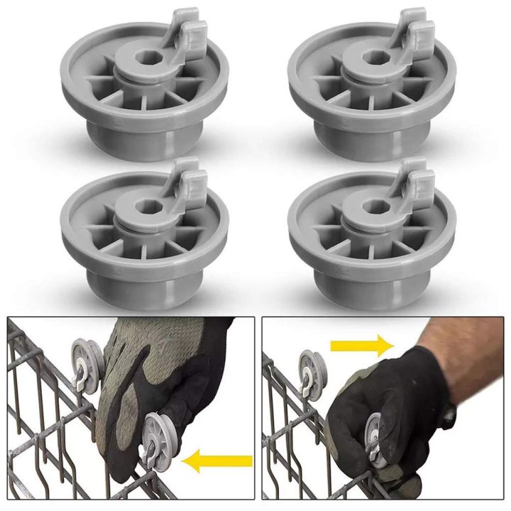 4%20x%20Dishwasher%20Lower%20Basket%20Rail%20Wheels%20for%20&%20Grey%20165314%20-%20Image%203