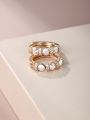 Xuping jewelry manufacturers wholesale fashion alloy earrings Korean niche single-row crystal hoop earring earrings. 