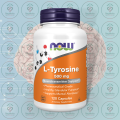 NOW L-Tyrosine &ndash; 500 mg &ndash; 120 Capsules &ndash; with Pharmaceutical Grade Free-Form &ndash; for Mental Alertness &amp; Neurotransmitter Support. 