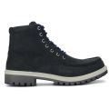 Woodland Solid Nubuck Leather High-Top Flat Boots - 2660117 DNAVY. 