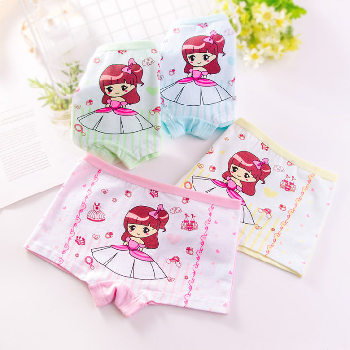 12pcs/lot Girl Lace Briefs Quality Cotton Soft Underwear Size 3t-10t Children Underpants Healthy Breathable Kids Brief Boxers