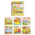 Children's Early Education Intelligence Toys Wooden Six-sided Painting Puzzle Baby Puzzle Building Blocks Baby Wooden.
